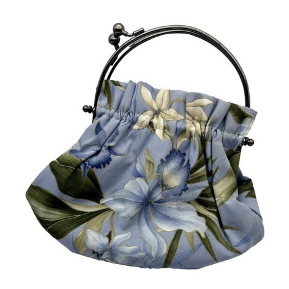 Lovely Hawaiian ABBA Flowered Purse with Metal Handle & Clasp